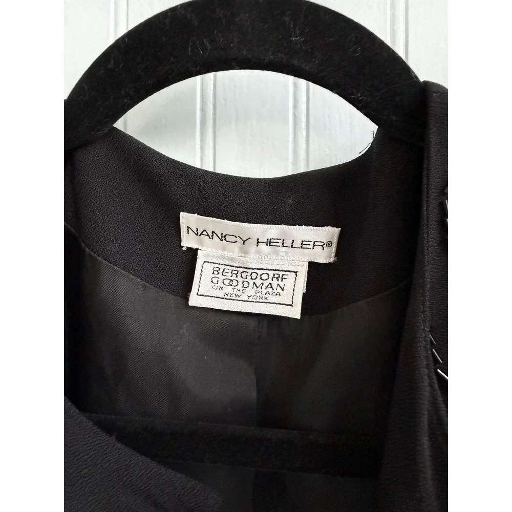 Vintage Nancy Heller Bergdorf Goodman‎ Beaded Evening Jacket Black Squiggle Coat